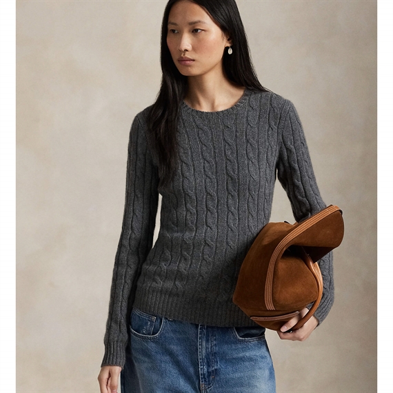 Polo Ralph Lauren Cable Knit Cashmere Sweater, Flannel Grey